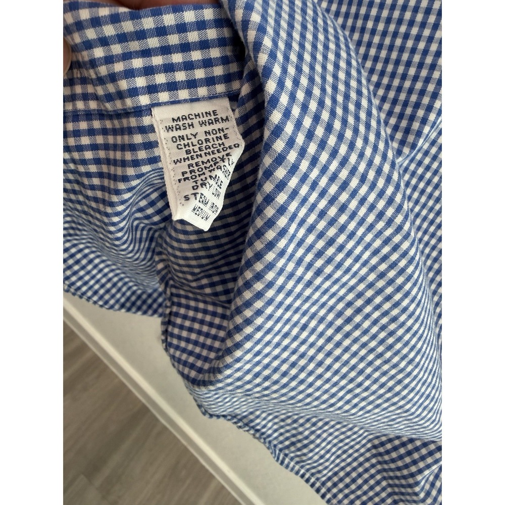 Ralph Lauren Blake Men's L Blue White Check Short Sleeve Button-Down Shirt - Picture 7 of 10